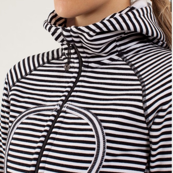 EUC lululemon scuba - black & white stripe - Picture 1 of 5